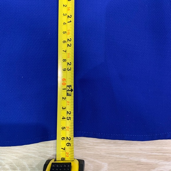 Cleo - Blue Tunic Blouse with cut outs on sleeves. Size Medium. - Picture 5 of 7